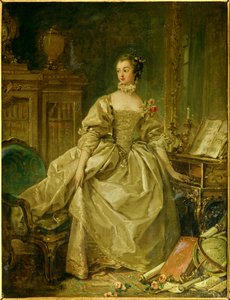 Ganzkörperporträt von Jeanne Antoinette Poisson, Marquise de Pompadour (genannt Madame de Pompadour) von François Boucher