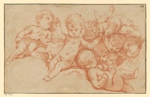 Spielende Putten (Gegendruck) von François Boucher