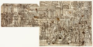 Mythologische Szene: Triumph des Alexander (recto) von Francois Chauveau