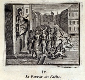 Die Macht der Fabeln. Fabeln von Jean de La Fontaine. Illustration von François Chauveau. Ausgabe von 1728. von Francois Chauveau