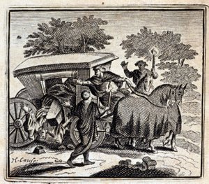 Die Heilung und der Tod. Fabeln von Jean de La Fontaine. Illustration von François Chauveau. Ausgabe von 1728.