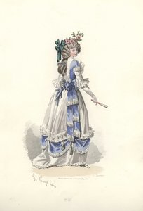 Frau im Kleid mit Bandrüschen, Ära von Marie Antoinette