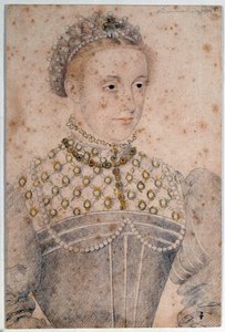 Porträt von Marie Stuart jung (1542-1587), Königin von Frankreich und Schottland. Bleistiftzeichnung von Francois Clouet (1515-1572). 16. Jahrhundert. Chantilly, Musée Condé