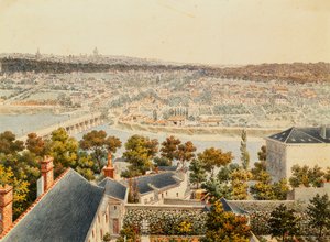 Ein Blick auf Paris von den Höhen von Saint Cloud, 1791 von Francois Debret