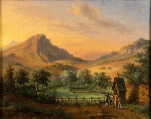 Napoleons Grab auf der Insel St. Helena im Geraniumtal von Francois Edme Ricois
