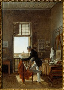 Das Atelier von François Edouard Picot (1786-1868) in der Villa Medici. Gemälde von Jean Alaux genannt Le Romain (1786-1864)