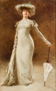 Frau im Empire-Kostüm, ca. 1905