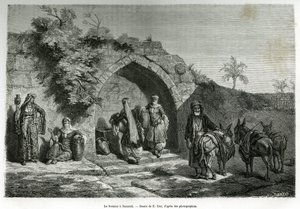 Der Brunnen von Nazareth. Gravur von E. Zier, zur Illustration der Geschichte La Syria d