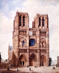 Die Fassade der Kathedrale Notre Dame de Paris von Francois Etienne Villeret
