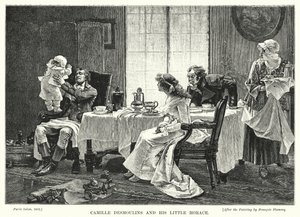 Camille Desmoulins und sein kleiner Horace von Francois Flameng