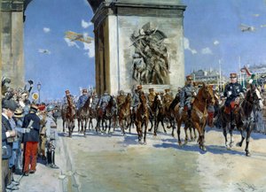 Erster Weltkrieg: Siegesparade am 14.07.1919 auf den Champs-Élysées in Paris von Francois Flameng