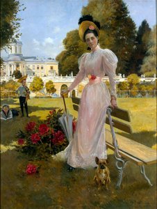 Porträt von Prinzessin Sinaida Jussupowa mit zwei Söhnen in Arkhangelskoye von Francois Flameng