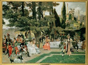 Der Empfang für Napoleon I. auf der Isola Bella im 5. Jahr seiner Herrschaft von Francois Flameng