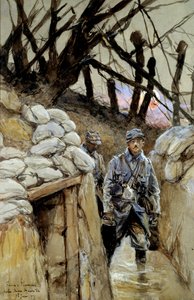 Erster Weltkrieg: „Ein Soldat bei der Suppenküche im Graben Notre-Dame-de-Lorette am 28.06.1915“