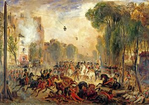 Attentat auf König Louis-Philippe (1773-1850) durch Giuseppe Fieschi (1790-1836) Boulevard du Temple, 28. Juli 1835