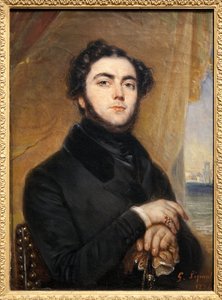 Porträt von Eugene Sue (1804-1857), französischer Schriftsteller, Autor der Mysterien von Paris und des Ewigen Juden. Gemälde von Gabriel Lepaulle (1804-1886). Fotografie, KIM Youngtae, Paris, Musée Carnavalet