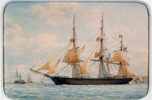New York Ocean Herald Klipper, von François Roux, Aquarell von Francois Geoffroy Roux