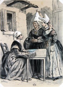 Spitzenmacherinnen von Caen in der Normandie, aus 