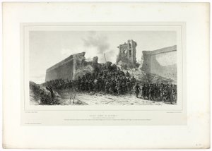 Angriff auf Bastion Nr. 8, aus Souvenirs d’Italie: Expédition de Rome von Francois Hippolyte Lalaisse