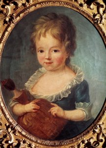 Mädchen mit Puppe von Francois Hubert Drouais