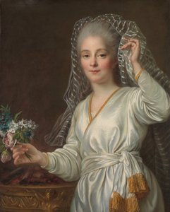 Porträt einer jungen Frau als Vestalin, 1767 von Francois Hubert Drouais