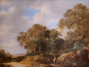 Landschaft mit Hirschen