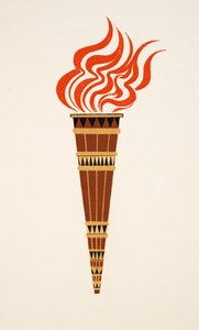 Flammende Fackel aus Prométhée Enchaîné von Aeschylus, veröffentlicht 1941 von Francois Louis Schmied