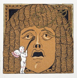 Nase wird von Amor gekitzelt, aus Personages de Comedie, veröffentlicht 1922 (Pochoir-Druck) von Francois Louis Schmied