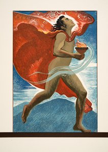 Prometheus läuft mit Feuer, aus Prométhée Enchaîné von Aeschylus, veröffentlicht 1941