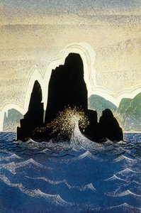 Die Odyssee von Homer: der Felsen von Gortyne, graviert von Theo Schmied, 1930-33