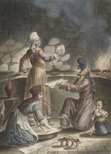 Türkische Frauen backen Brot, 1790