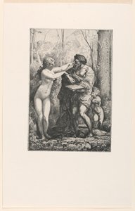 Künstler und eine Nymphe, aus Zwölf Radierungen von Chifflart von Francois Nicolas Chifflart