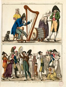 Karikatur des modernen Ossian und der Straßensänger, von François Nicolas Martinet, Gravur von Francois Nicolas Martinet
