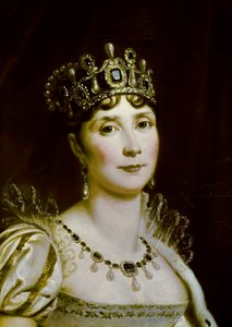 Porträt von Joséphine de Beauharnais, Kaiserin der Franzosen im kaiserlichen Kostüm, Detail des Gesichts. Gemälde von François Gérard, 19. Jahrhundert