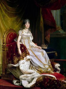 Joséphine de Beauharnais, die erste Frau von Napoléon Bonaparte 1763-1814 im Krönungskostüm, 1807-1808 von Francois Pascal Simon Gerard