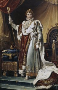 Porträt von Kaiser Napoleon I. Bonaparte in seinen Krönungsroben, ca. 1804 von Francois Pascal Simon Gerard