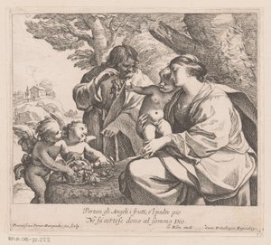 Heilige Familie mit Putti und Trauben von Francois Perrier