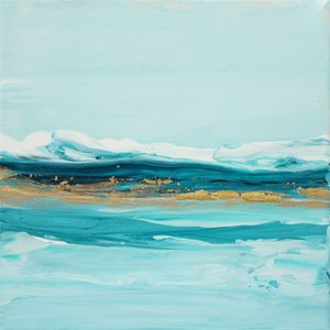 Aqua-Gold-Wellen von Françoise Wattré