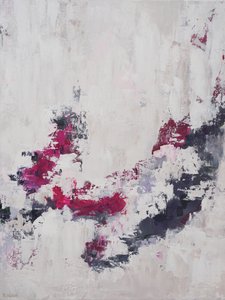 Zeitgenössische Magenta Striche von Françoise Wattré
