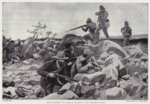 Buren von den Grenadier Guards auf einem Hügel bei Belmont überrascht (Lithografie)