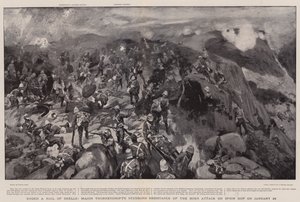 Unter einem Hagel von Granaten, Major Thorneycrofts hartnäckiger Widerstand gegen den Burenangriff auf Spion Kop am 24. Januar