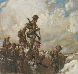 Durch die Gräben nach Pozieres, ca. 1918 von Frank Crozier