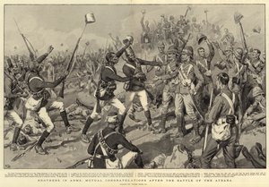 Brüder in den Armen, gegenseitige Glückwünsche nach der Schlacht von Atbara von Frank Dadd