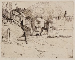 Polperro Hafen mit Brücke von Frank and Goulding Frederick Short