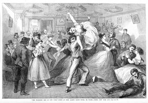 Der böseste Mann in New York, Szene aus John Allans Tanzhaus, 304 Water Street, New York City, aus Frank Leslies Illustrierter Zeitung, 1868 von Frank Leslie