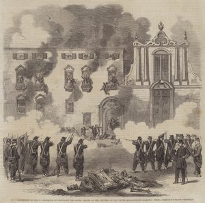 Die Revolution in Sizilien, Massaker an Menschen durch die königlichen Truppen im Kloster der Weißen Benediktiner, Palermo
