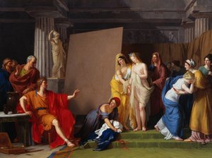 Zeuxis wählt seine Modelle für das Bild der Helena aus den Mädchen von Kroton, ca. 1790 von François André Vincent