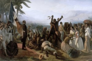 Proklamation der Abschaffung der Sklaverei in den französischen Kolonien am 23. April 1848 von François Auguste Biard