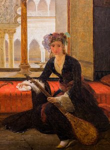 Sultana in einem Innenraum von François Auguste Biard