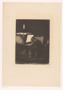 Radierer bei Lampenlicht (Six Eaux-fortes, dessinées et gravées par F. Bonvin, Peintre)